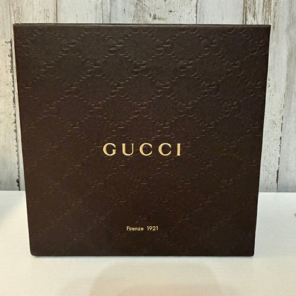 Gucci Firenze 1921 Embossed Brown Monogram Gift Presentation Box w/ Lid